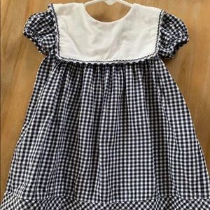 Sophie & Lucas 
Navy gingham dress 
12m